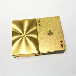 High Quality 1 Set Gold Foil Plated Poker Cards Waterproof Playing Card Limited Edition Collection Diamond Poker Creative Gift