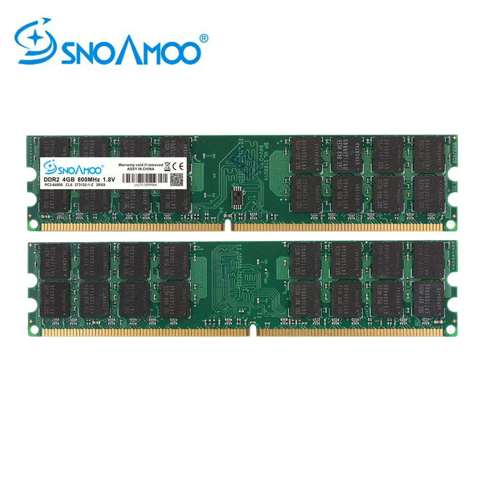 SNOAMOO Ram DDR2 4GB 800MHz PC2-6400 Desktop PC DIMM Memory 240 pins For AMD System High Quality Compatible