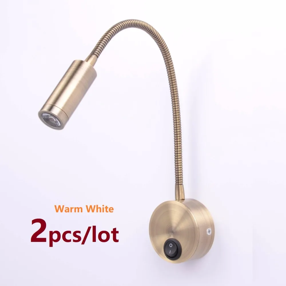 

3w Flexible Spotlight 12Volt Marine Bronze Reading Lighting Cylindrical Beside Wall Lamps RVs Camper Trailer Boats/Yachts Warm