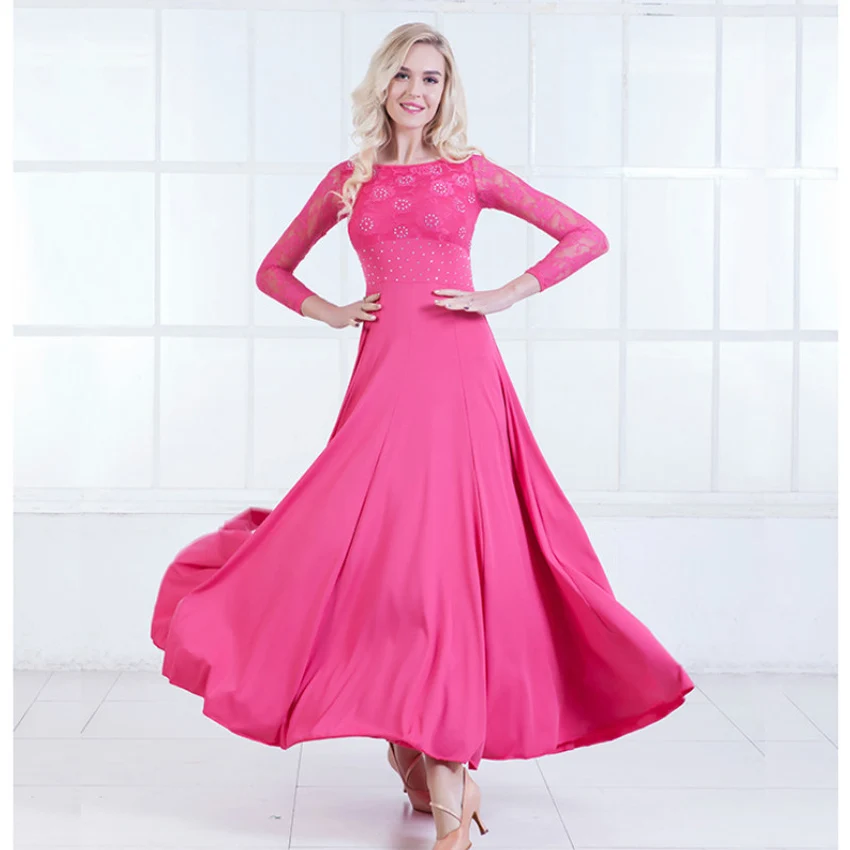 New Modern Dance Dress Long Sleeve Ballroom Dance Costume National Standard Dance Dress Waltz Dress Performance Clothing