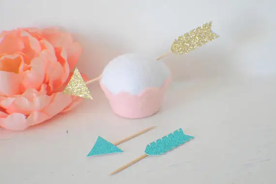 glitter Wild one Boho arrow first birthday wedding cupcake toppers baby shower party cake decoration doughnut food picks