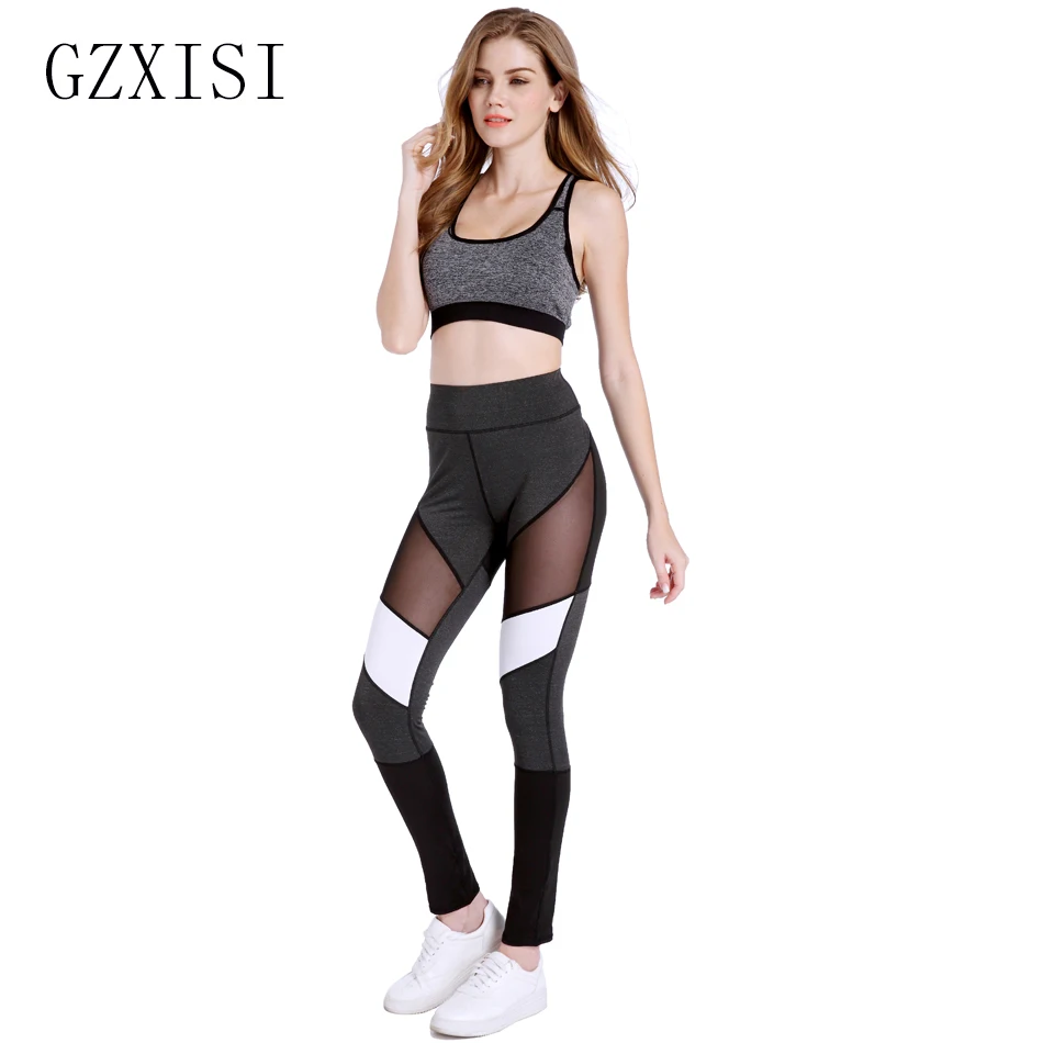 

Casual Leggings Women Fitness Leggings Mesh Patchwork Workout High Elasticity Fitness Workout Pants Leggings Trousers Pants