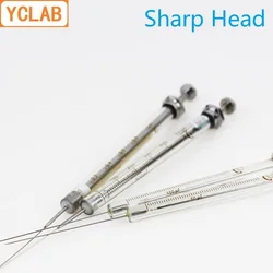 YCLAB Micro Injector 0.5/1/2/5/10/25/50/100/250/500/1000uL Glass Syringe Sharp Head Needle for Gas Chromatograph