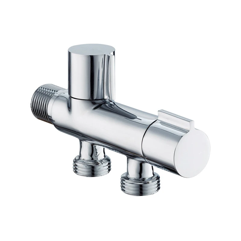 Bathroom Double Outlet Angle Valve G1/2 Wall Mounted Solid Brass Shower Head Toilet Sink Basin Bidet Sprayer Water Angle Valve