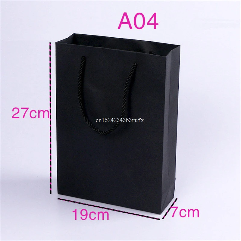 

400 PCS Shopping Package Bags Kraft Paper Gift Bag With Handle for Wedding Birthday Party Gift Christmas New Year 19x7X27cm