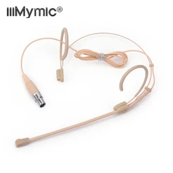 Professional Beige 3-Pin Headset Condenser Microphone Unidirectional Speech Headworn Mic for AKG Wireless System TA3F 3 Pin XLR