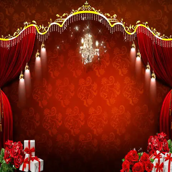 

Sparkly Light Red Curtains Rose Flower Gift backdrop polyester or Vinyl cloth High quality Computer print party Background