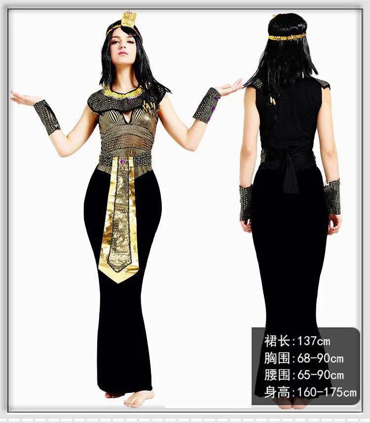 Women Men Elegant Egypt Pharaoh Cosplay Costume Man Adults Fancy Dress Costumes Carnival Party  Purim  Halloween Role Play