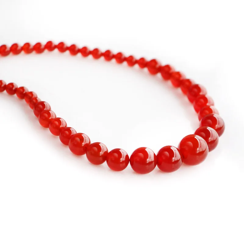 Red Agate Classic Necklaces Natural Gems Stone Round Beads Jewelry for Woman Charming Accessory Anniversary Gift  New Arrival