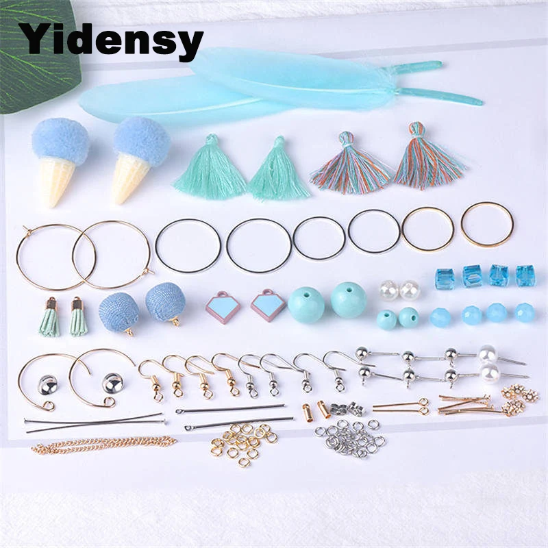 

Yidney 10 pair DIY Drop Earring Making Findings Jewelry Set Long Tassel Feather Chain Earring Handmade Material Component Gifts