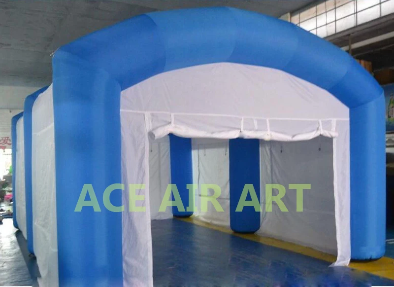 Blue and White Colored Inflatable Car Paint Booth,Pop Up Spray Booth,Garage Tent with Foldable Curtains for Sale, Good Equipment