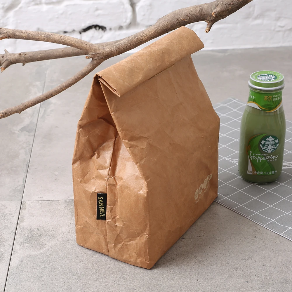 6L Ice pack kraft paper bag Reusable Box Sack Durable Insulated Thermal Lunch Bag Snack Cooler Picnic Container Men Ice bags