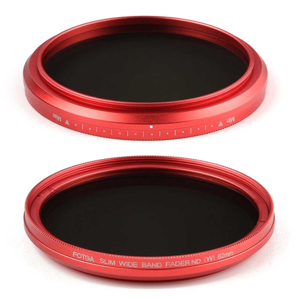 FOTGA 43mm Slim Fader ND(W) Filter Variable Adjustable ND2 ND8 to ND400 Red Ring