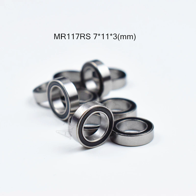 MR117RS 7*11*3(mm) 10pcs  chrome steel rubber Sealed  Bearing