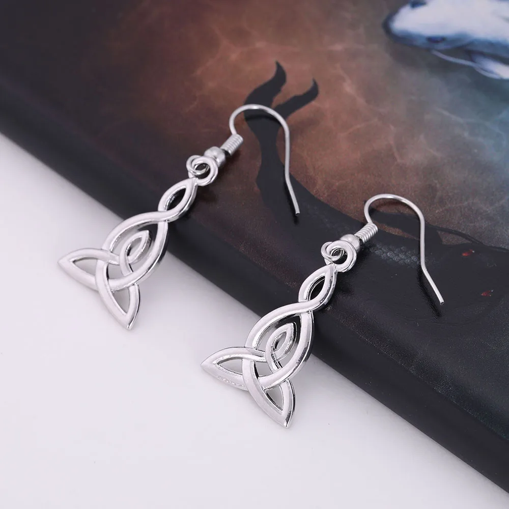 Skyrim Trinity Celtics Irish Knot Dangle Earrings Viking Triquetra Amulet Protection Jewelry Valentine's Day Gift for Women