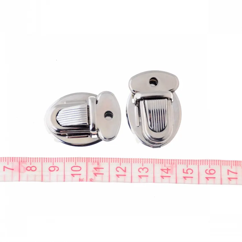 Free Shipping 10 Sets Metal Hook Box Latches Clasp Bag Box Lock Purse Lock Silver Tone 35x25mm J3420