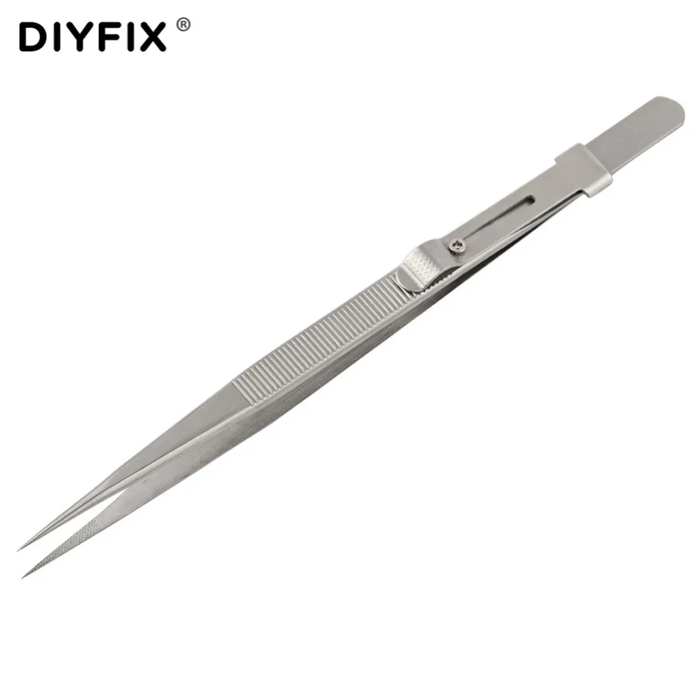 DIYFIX 6,38 "Präzision Einstellbare Slide Lock Anti Statische Pinzette Für Schmuck Elektronische Komponente Holding Reparatur Werkzeuge