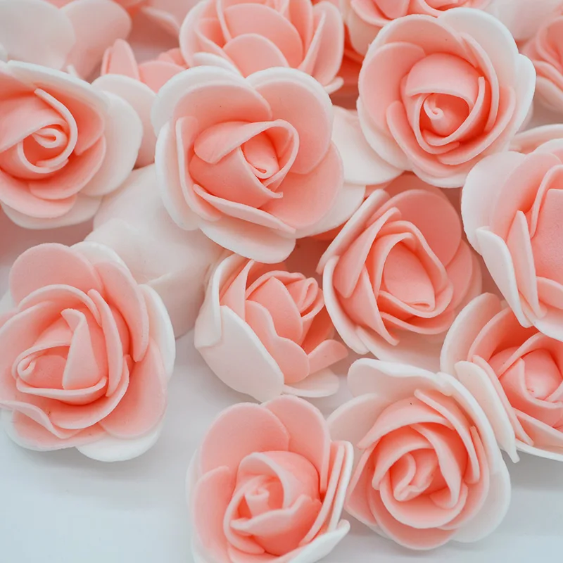 50pcs/lot Artificial Flowers PE Foam Roses Flower Head Wedding Home Decoration for Scrapbooking Gift Box DIY Garland