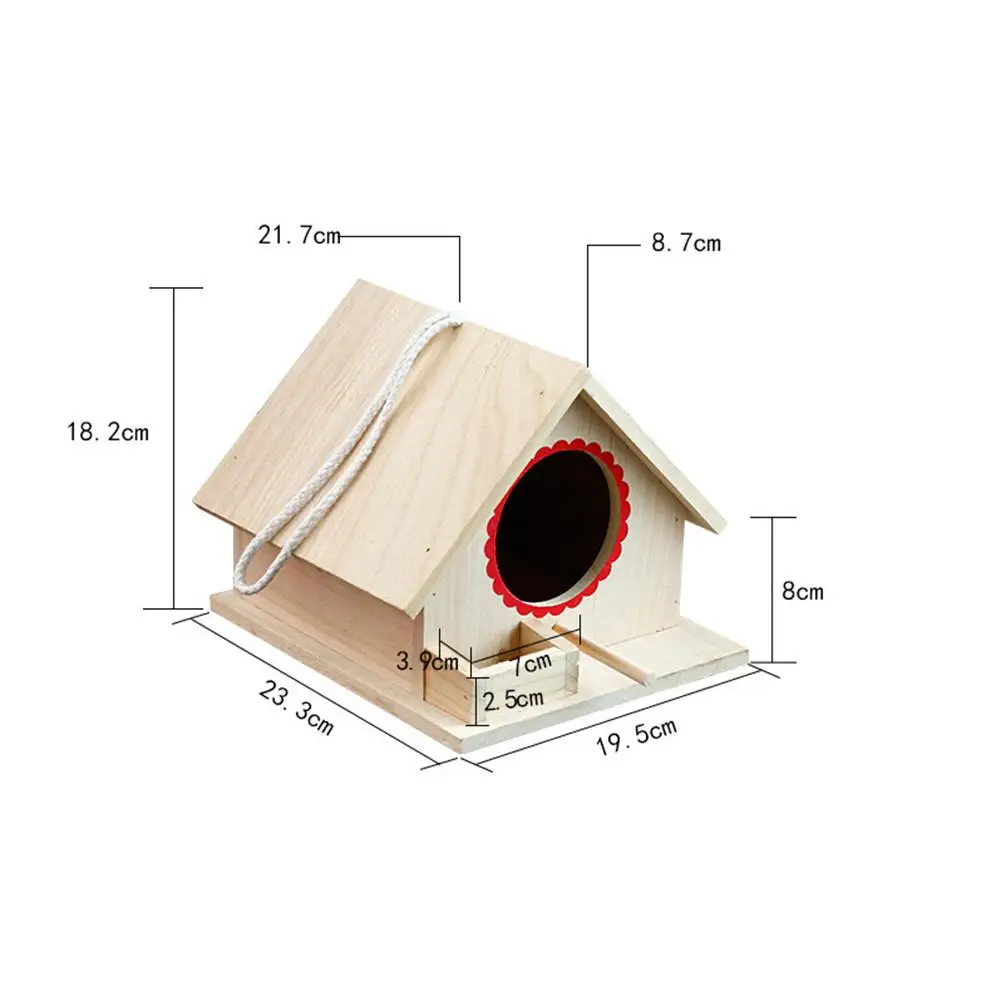 Wood Birds Nest Box New DIY Small Outdoor Garden Parrot Cockatiels Swallows Nest Wooden Bird House