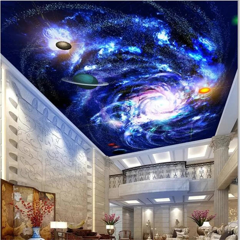 

beibehang Custom wallpaper 3d photo mural living room bedroom cosmic sky galaxy ceiling Zenith mural wallpaper papel de parede