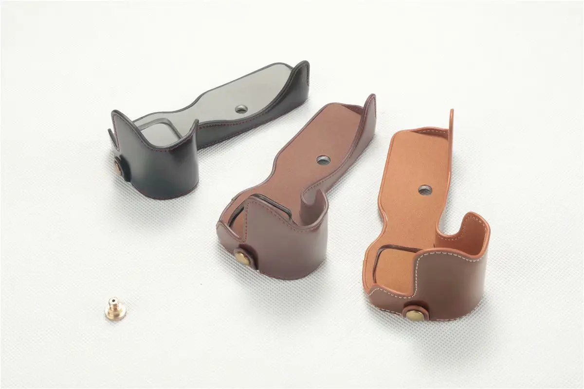 New Pu Leather Camera Case Bag Half Body Tempered Glass For Canon EOS R Camera Wrist strap Professional bottom cover