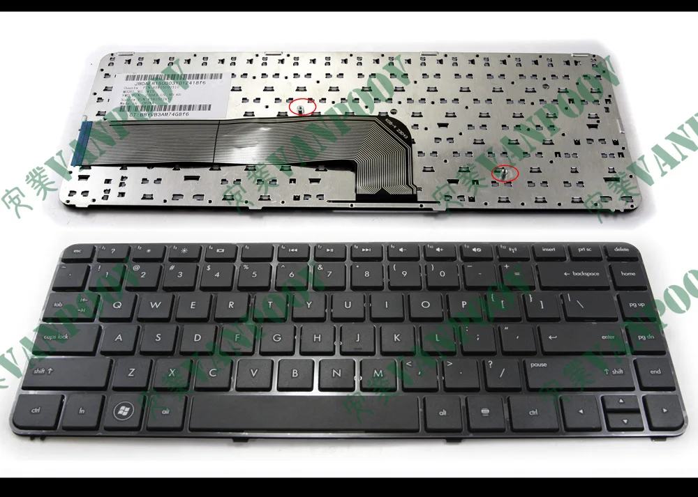 New Laptop Keyboard for HP Pavilion DV4-5000 DV4-5100 DV4-5a00 DV4t-5100 DV4-5220US DV4-5260NR -5300 - 5A00 W/Frame Replacement