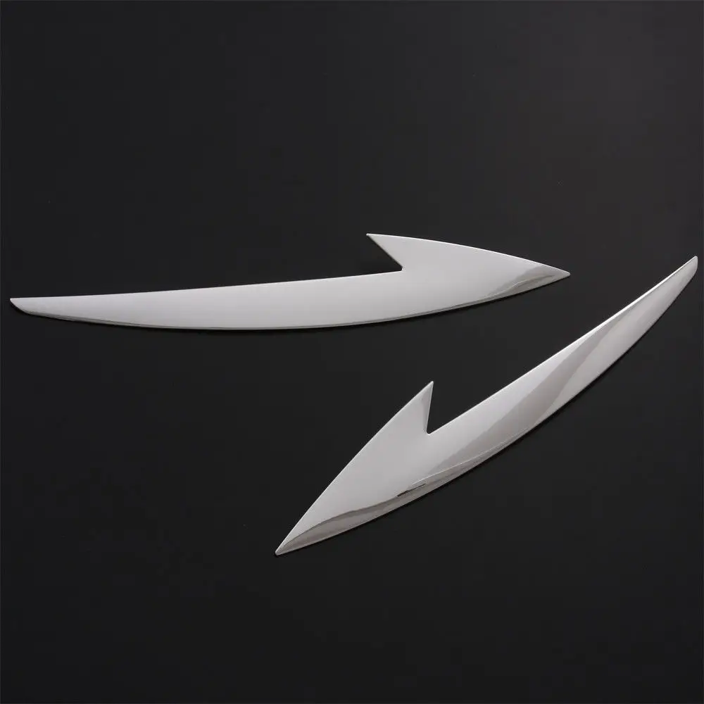 2PCS Stainless Steel Chrome Sticker Front Headlight Garnish Trim Car Styling Cover For Toyota Prius 50 ZVW50 2015 UP