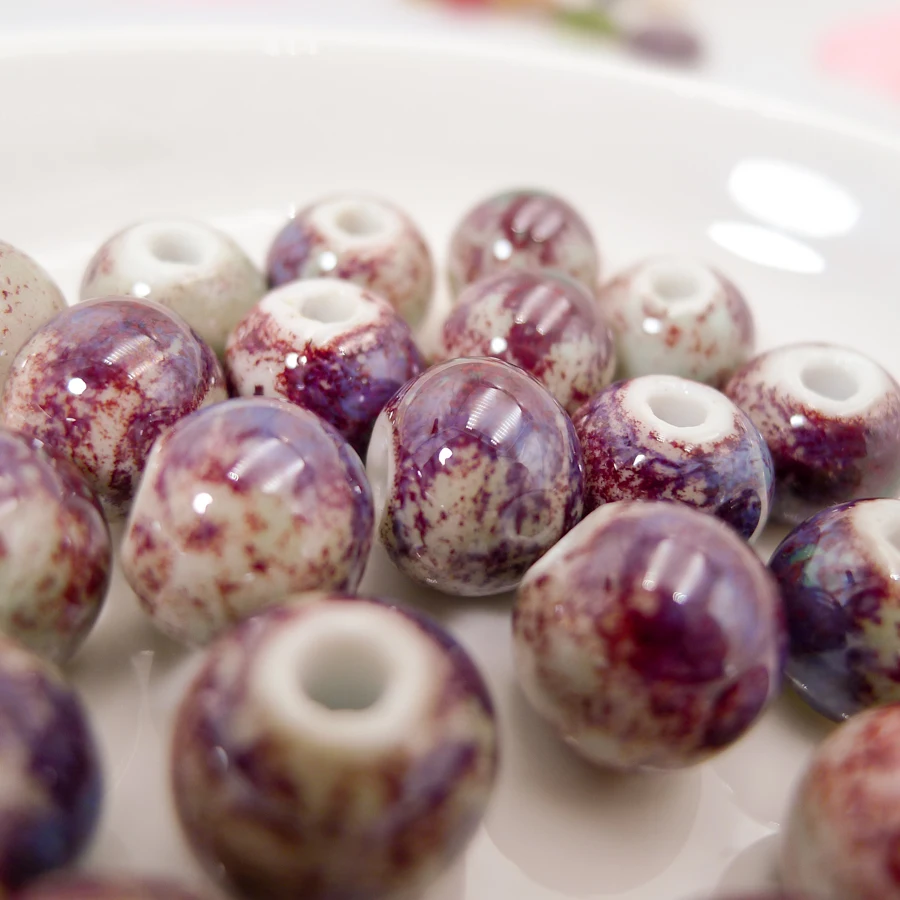 12# 40pcs Quality Ceramic Beads Not Wooden  For Earrings Making Porcelain Bead For Jewelry Making 12mm Components #A212B