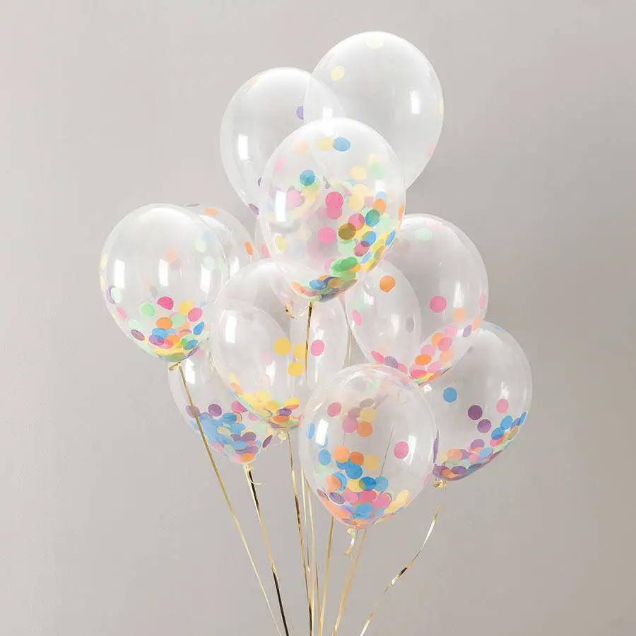 CHLEZI New 10 Pcs / lot 12 inch transparent confetti balloon Birthday Wedding Party Decorative Balloon Popular popular wholesale