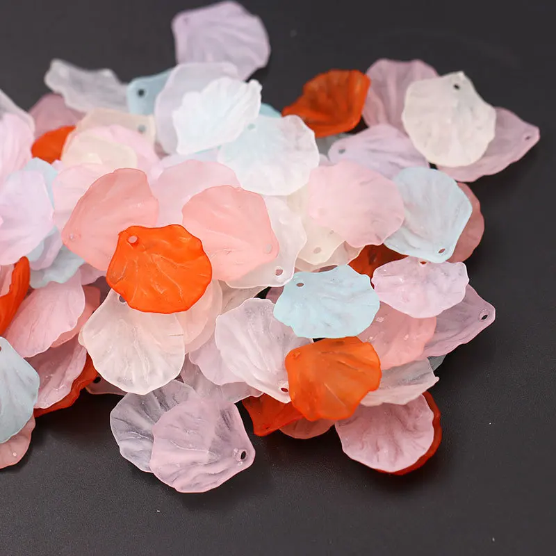 

50pcs Acrylic Matt Flower Petals Charms Pendants for DIY Stud Earrings Making Spacers Women Fashion Hair Jewelry Accessories