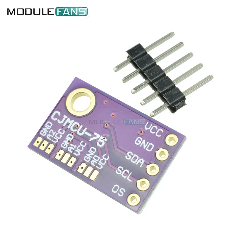 LM75A Temperature Sensor High-speed I2C IIC Interface Development Board Module Programmable Temperature Threshold 2.8V-5.5V