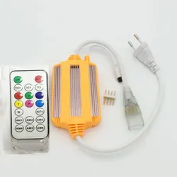 RGB neon LED Strip Controller IP65 24 Keys Wireless IR Remote Control Dimmer Waterproof Transformer 220V 230V 1300W