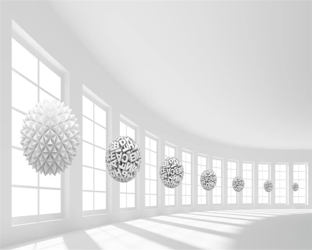 

Custom wallpaper murals space white sphere abstract space TV background wall wallpaper for walls 3 d papel tapiz