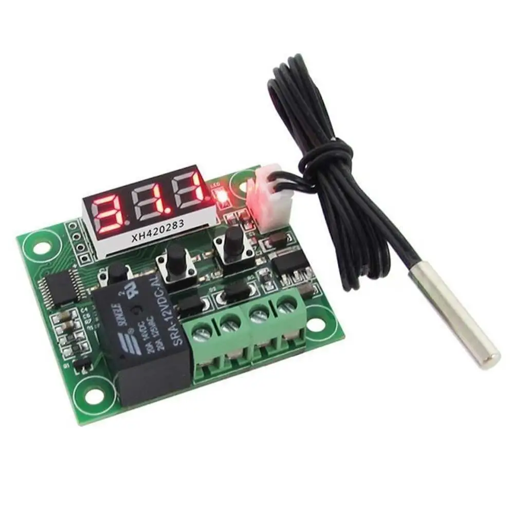 DC 12V W1209 Digital Cool/Heat Temp Thermostat Thermometer Temperature Controller On/Off Switch -50-110C+W1209 Case Acrylic Box