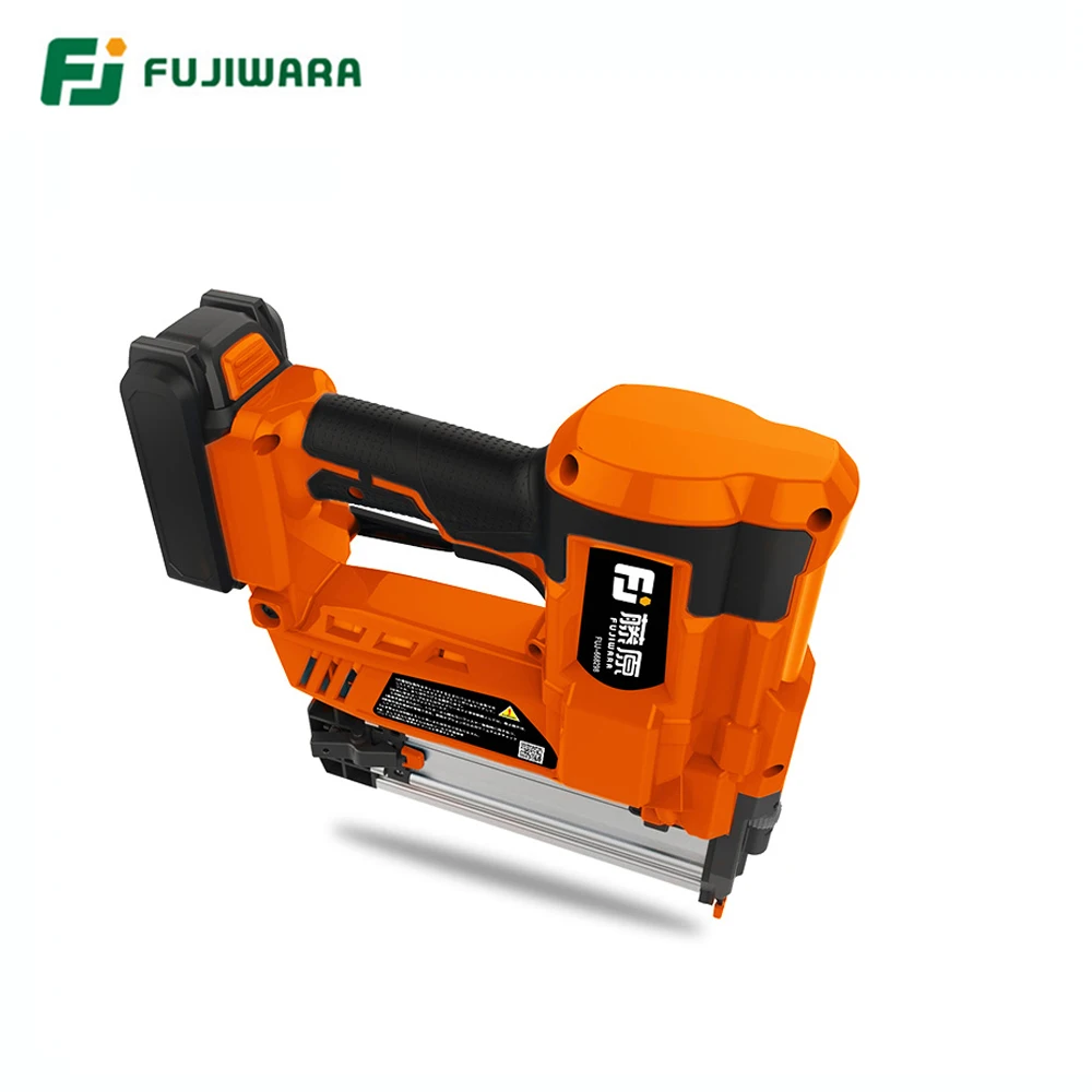 FUJIWARA Electric Wireless Lithium Battery Rechargeable Nail Gun 15-50mm Straight Nail 10-40mm U-shape Nail Woodworking Tool