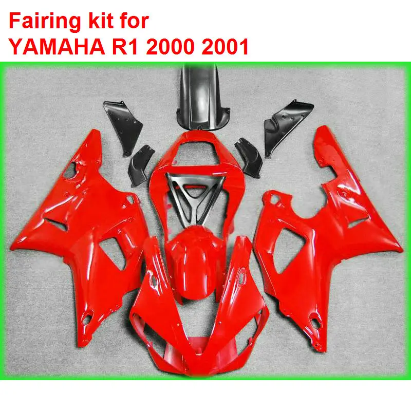 ABS plastic fairings for Yamaha YZFR1 2000 2001 red motorcycle fairing kit YZF R1 00 01 BA136