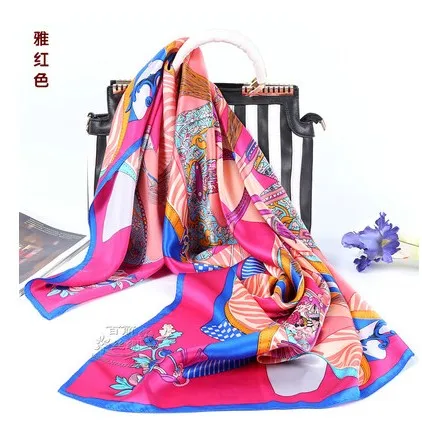 Authentic high-end customers recommend 100% mulberry silk thickening satin plain silk scarf red