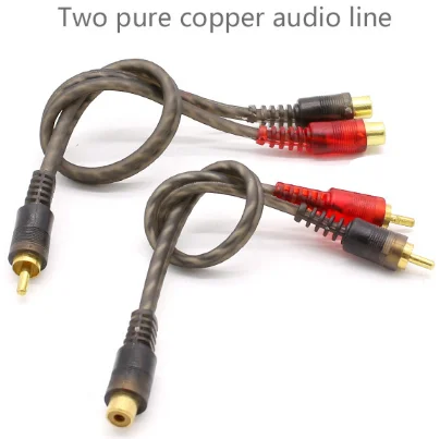 

Pure Copper Audio Line Car Audio Wire Signal Lines One Male Two Female or One Female Two Male RCA Power Amplifier Audio Cable