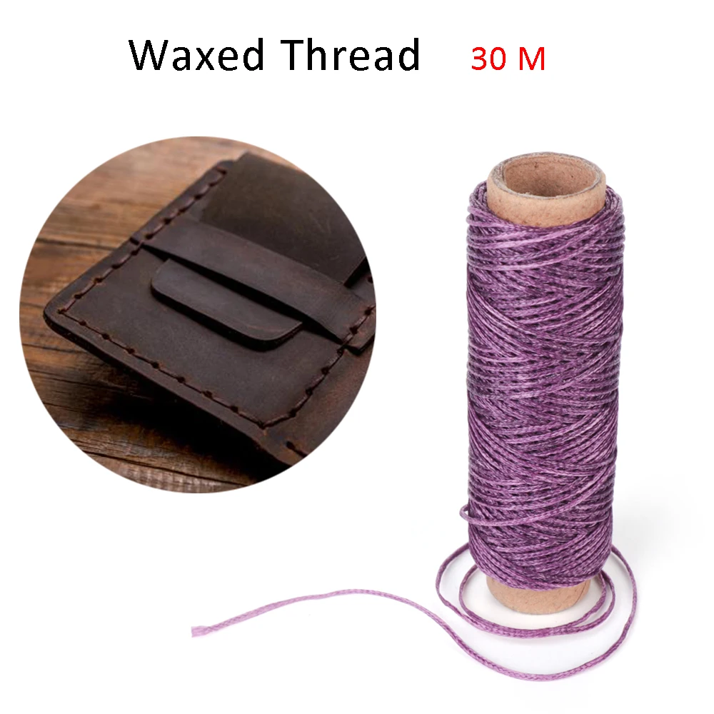 30m/Roll 1mm Durable Waxed Thread Cotton Cord String Strap Hand Stitching Thread for Leather Material Accessories Handcraft Tool