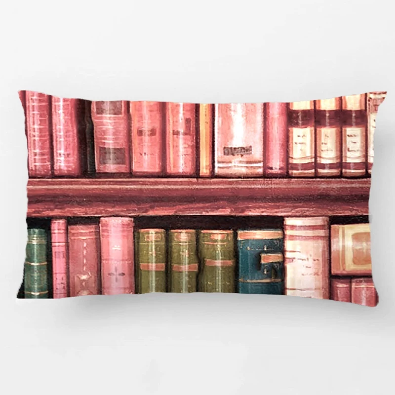 Old Books Antique Library Bookshelf Throw Cushion Wedding Decorative Cushion Cover Pillow Case Customize Gift For Car Pillowcase