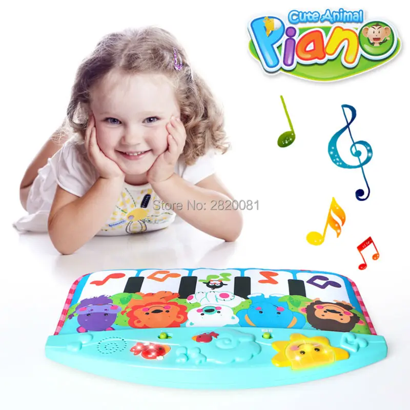 

Baby cute animal piano kicking&play toy piano model,song&animal sounds for kid early educational stop cry musical toy bule&pink