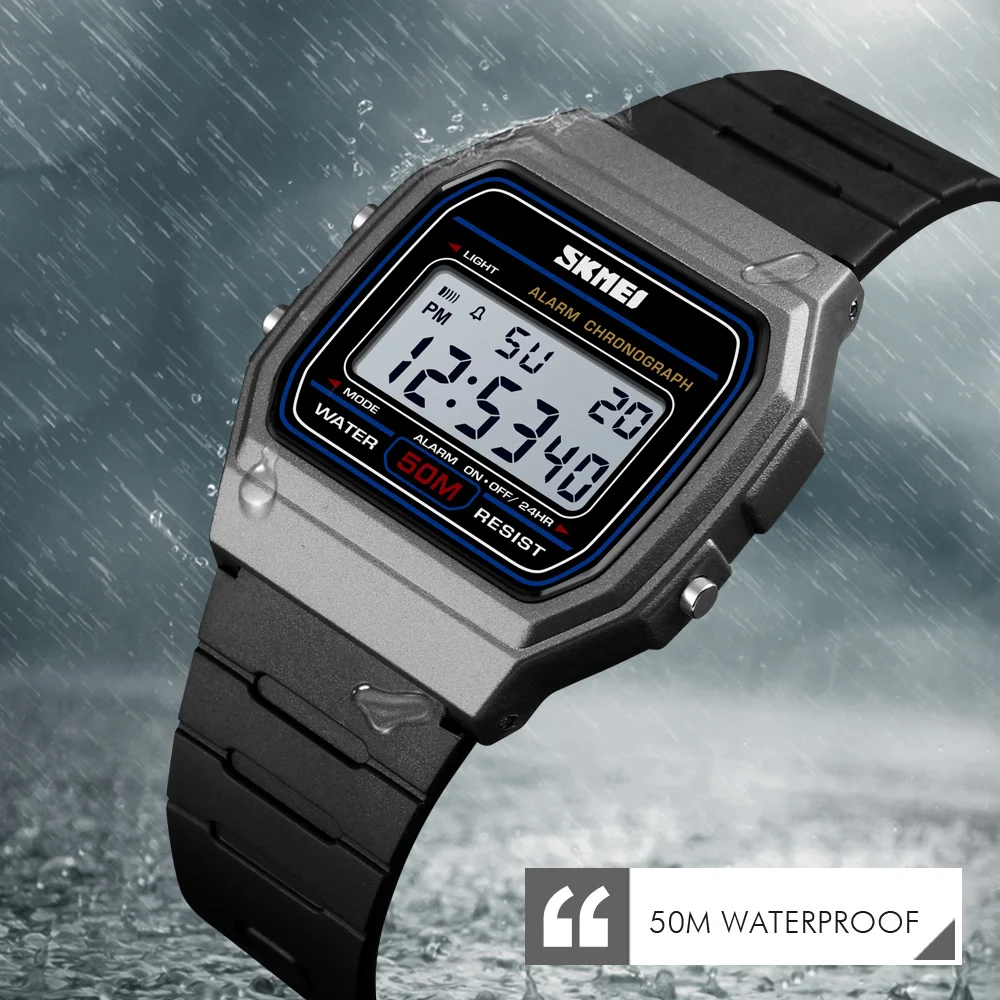 Luxury Brand SKMEI Sports Watches For Womens Mens Electronic LED Digital Watch Women 50M Waterproof Chrono Alarm Clock Men Women