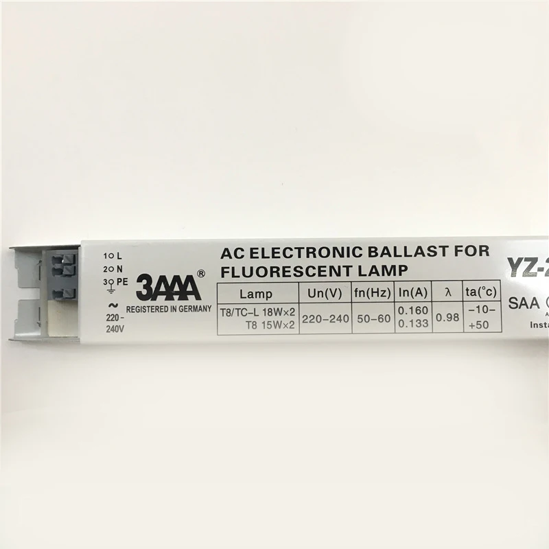 Imagem -02 - Balastro Eletrônico para Sistema de Controle de Iluminação de Emergência 3aaa Yz218eaa t8 Refletor 220v 2x18w 2x15w