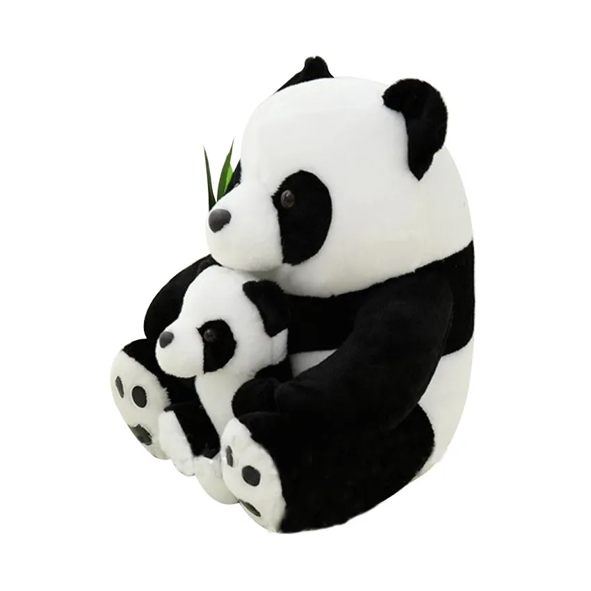 1pc 25CM siedzi matka i dziecko Panda pluszowa zabawki nadziewane Panda Kawaii lalki miękkie poduszki dla dzieci zabawki prezent na boże narodzenie