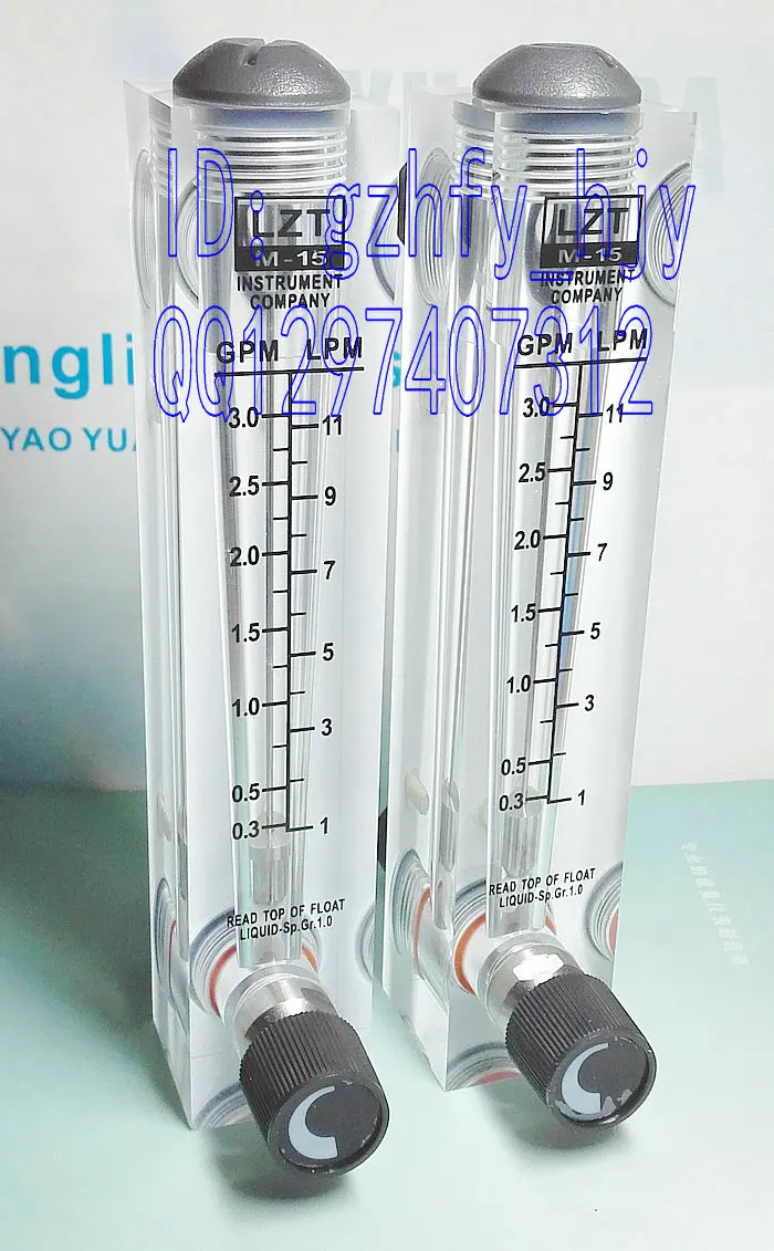 

LZT-15T adjustable panel liquid flowmeter 0.3-3GPM, 1-11LPM flow meter