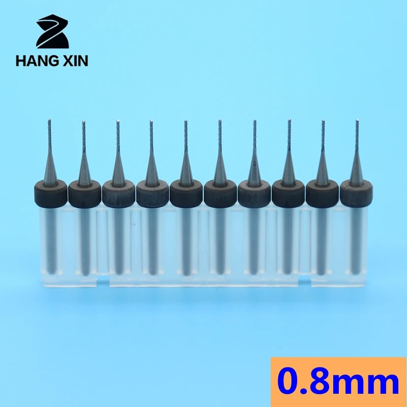 0.8 มิลลิเมตร 10 ชิ้นทังสเตนคาร์ไบด์ PCB end mill router CNC เครื่องมือไม้, PCB ชุดข้าวโพดตัด