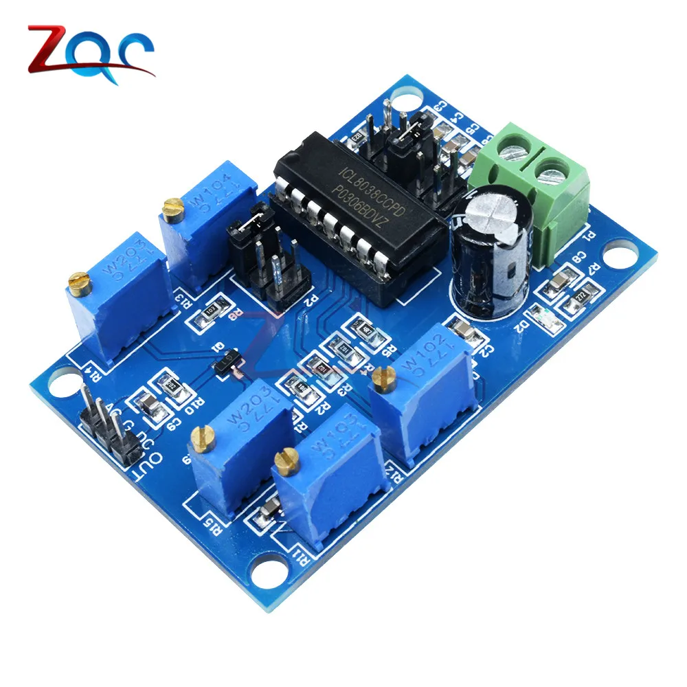 ICL8038 Signal Generator Medium/Low Frequency 10Hz-450KHz Triangular/Rectangular/Sine Wave Generator Module 12V to 15V