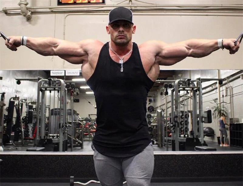Muscleguys Mens Sleeveless Tank Tops Summer Solid Cotton Male Gyms Tank Tops Bodybuilding Clothing Undershirt Fitness tank tops