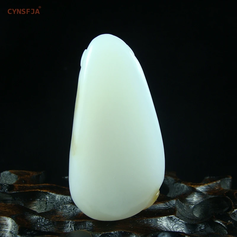 CYNSFJA Real Rare Certified Hetian Nephrite Amulets God of Wealth Jade Pendant Sugar White Hand Carved High Quality Best Gifts