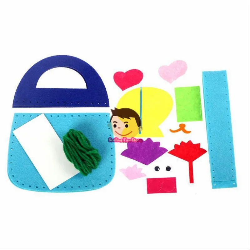 Non-Woven Fabric DIY Handbag Children Craft Toy Mini Bag Non-woven Cloth Colorful Handmade Bag Cartoon Animal Children Handbags